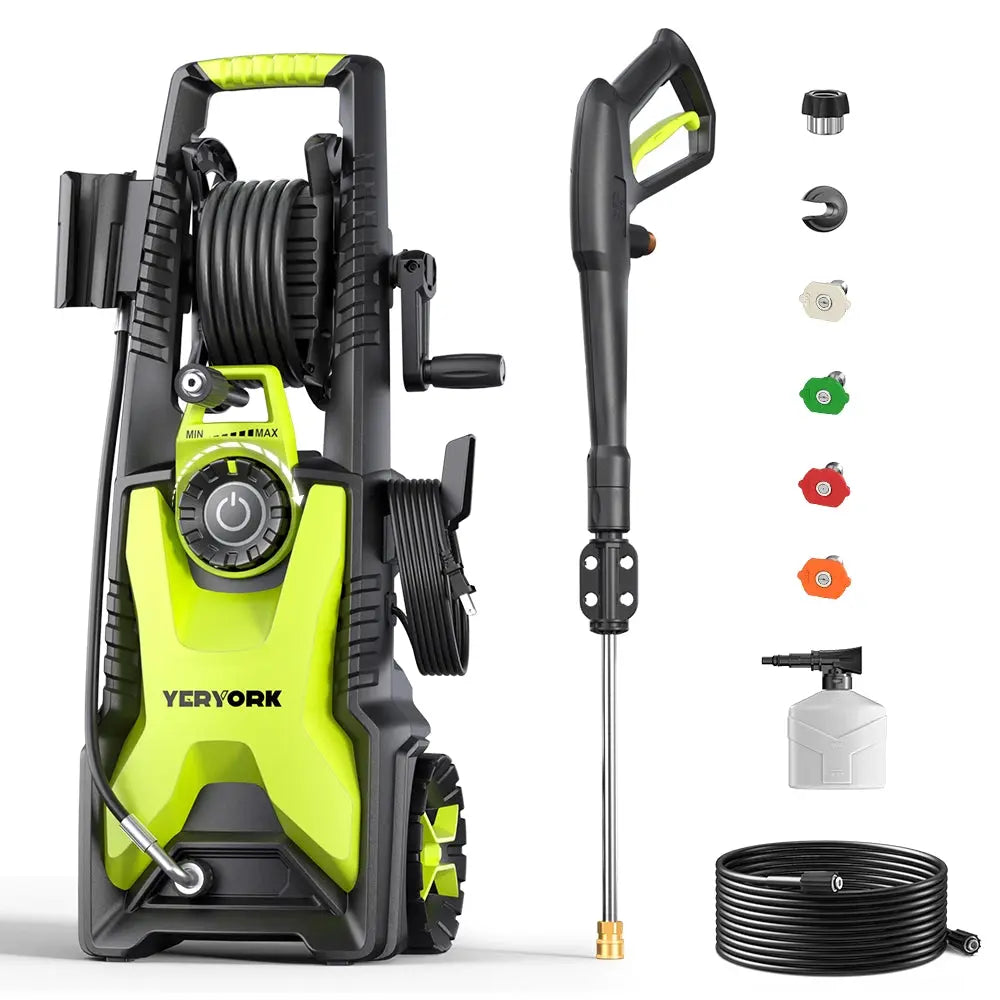 Power Washer With Foam Cannon Electric Pressure Washer 4800 PSI - 3.0 GPM & 4 Nozzles Deck Cleaning Machine
