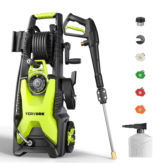 2500-3500 PSI Adjustable 2.4 GPM Electric Pressure Washer with Hose Reel - Yeryork