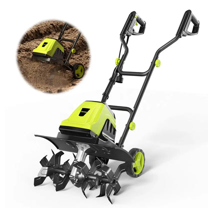 15 Amp Electric Tiller Cultivator 18-Inch Width 9-Inch Depth Gardening Tiller with Foldable Handle - YERYORK