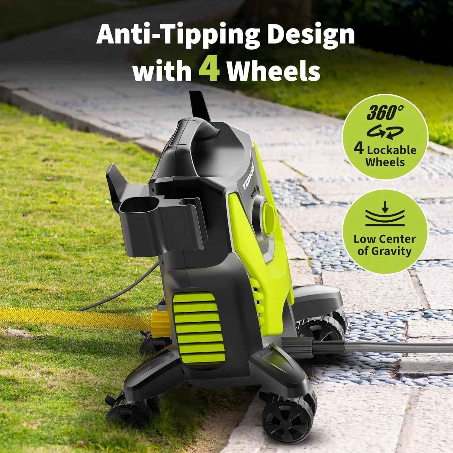 Electric Pressure Washer Anti-Tipping Design - YERYORK