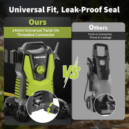 Electric Pressure Washer 14mm Universal Twist-On
Threaded Connector - YERYORK
