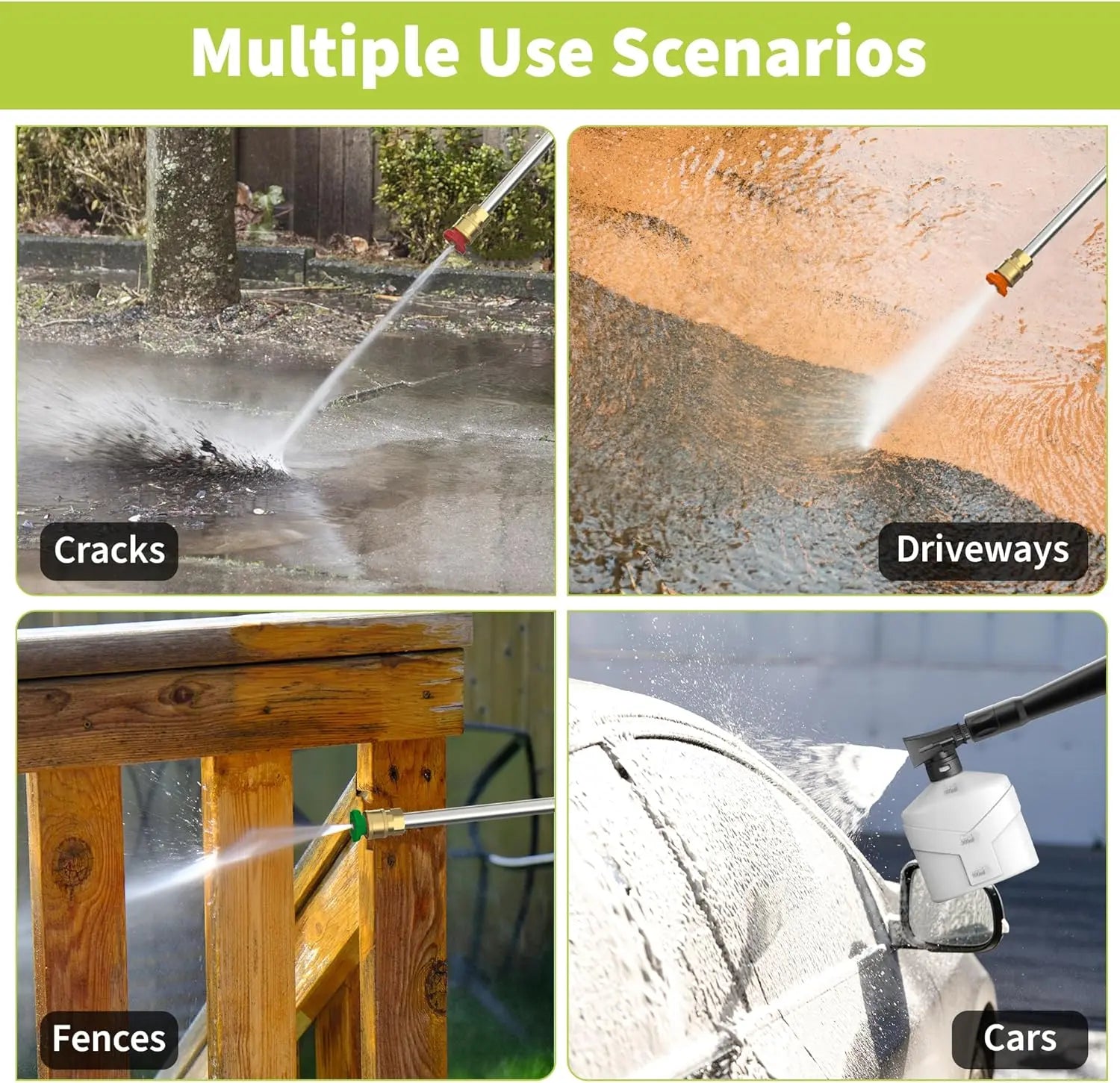Electric Pressure Washer Cracks
Driveways Fences Cars use scenarios - YERYORK