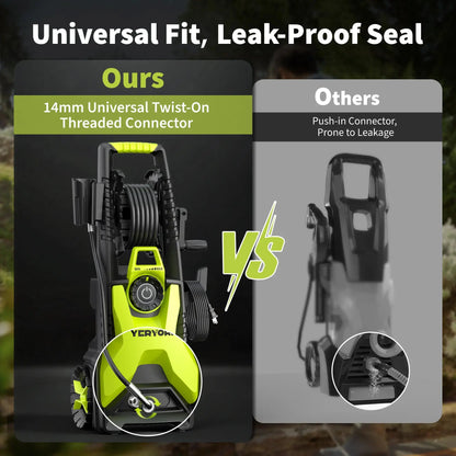 Electric Pressure Washer Universal Fit, Leak-Proof Seal - YERYORK