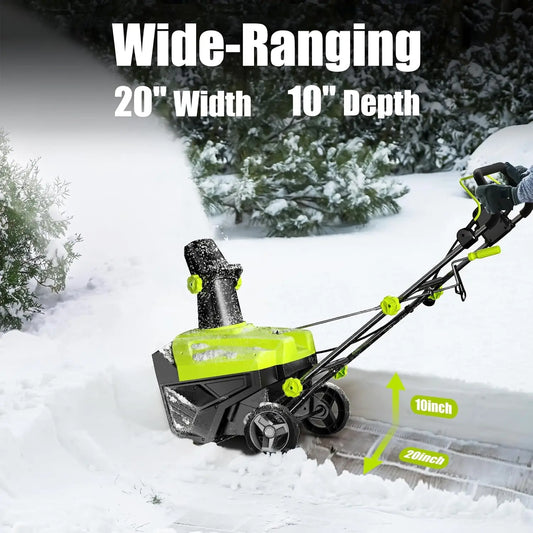 15-AMP Electric Snow Blower 20-in Corded with Dual LED Headlights 800lbs/min - YERYORK 