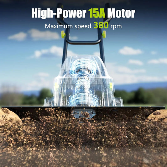 15 Amp Electric Tiller high power 15a motor - YERYORK
