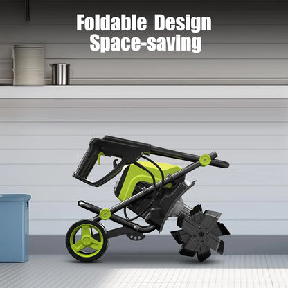 15 Amp Electric Tiller foldable design space saving - YERYORK