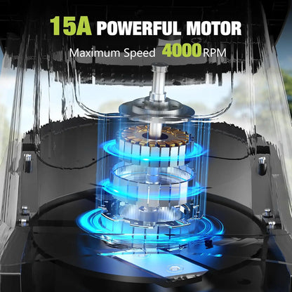 15-Amp Electric Wood Chipper with 1.8" Feed Hopper 45L Collection Bag - YERYORK 