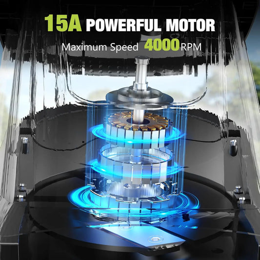 15-Amp Electric Wood Chipper with 1.8" Feed Hopper 45L Collection Bag - YERYORK 